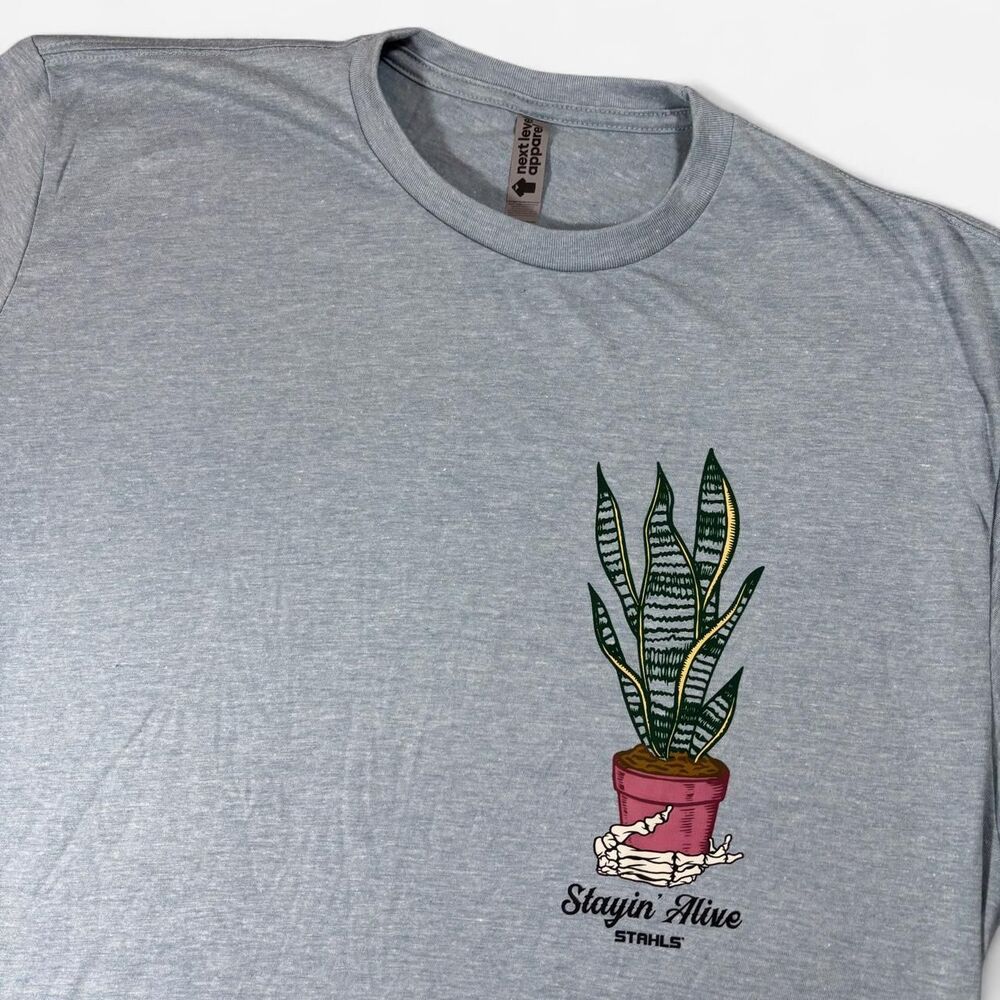 Next-level Men's Blue and Grey T-shirt